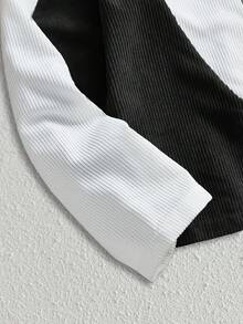 EASEVO 男士时尚灯芯绒拼接夹克，秋冬款 - 黑色 - 查看 4