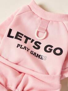 PETSIN 1pc Pet Cat Dog Universal Round Neck Pullover, Apricot Pink Gray Hoodie, Elastic And Comfortable Four Legged Clothes, Fashionable Printed Basic Style, Can Pull Dog Jumpsuit - Multicolor - View 10