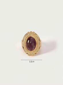 Glisma 18K女士单枚戒指，西式珠宝，复古风格，宝石，适合秋冬季节，送给妈妈/女士/女孩/母亲，高档 - 金黃色 - 查看 6