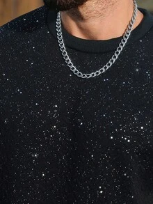 Manfinity CasualCool 男士纯色圆领卫衣 - 黑色 - 查看 5