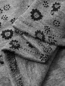 DAZY Váy ngủ nữ không tay cổ bèo nhún họa tiết hoa nhỏ xinh xắn - Xám - Xem 7