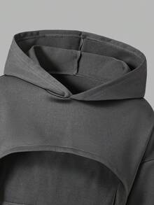 Sparklyn Teen Girl Casual Fashion American Style Cropped Hoodie Sweatshirt Paired With Contrast Trim Knit Fabric Tank Top And Loose Fit Knit Fabric Pants, Comfortable For Everyday Wear, Suitable For Spring And Autumn, Suitable For Commuting, Outing, Party, Photo Shooting, Shopping