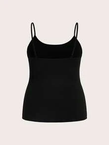 SHEIN Essnce Plus Size Women's Summer Slim Fit Casual 3pcs Solid Color Vests - Khaki - View 6