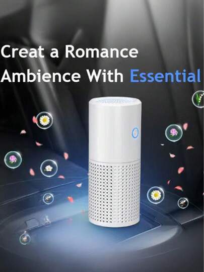 JMMO 1 Piece Compact Size Polypropylene Shell USB Air Purifier With H13 HEPA Filter Nano Activated Carbon Removes Formaldehyde Odors Dust Releases Negative Ions Quiet Operation Aromatherapy Function Black White Air Purifier For Home Office Bedroom Housewarming For Adults Autumn Winter Portable Mini Air Cleaner Fresh Air Device