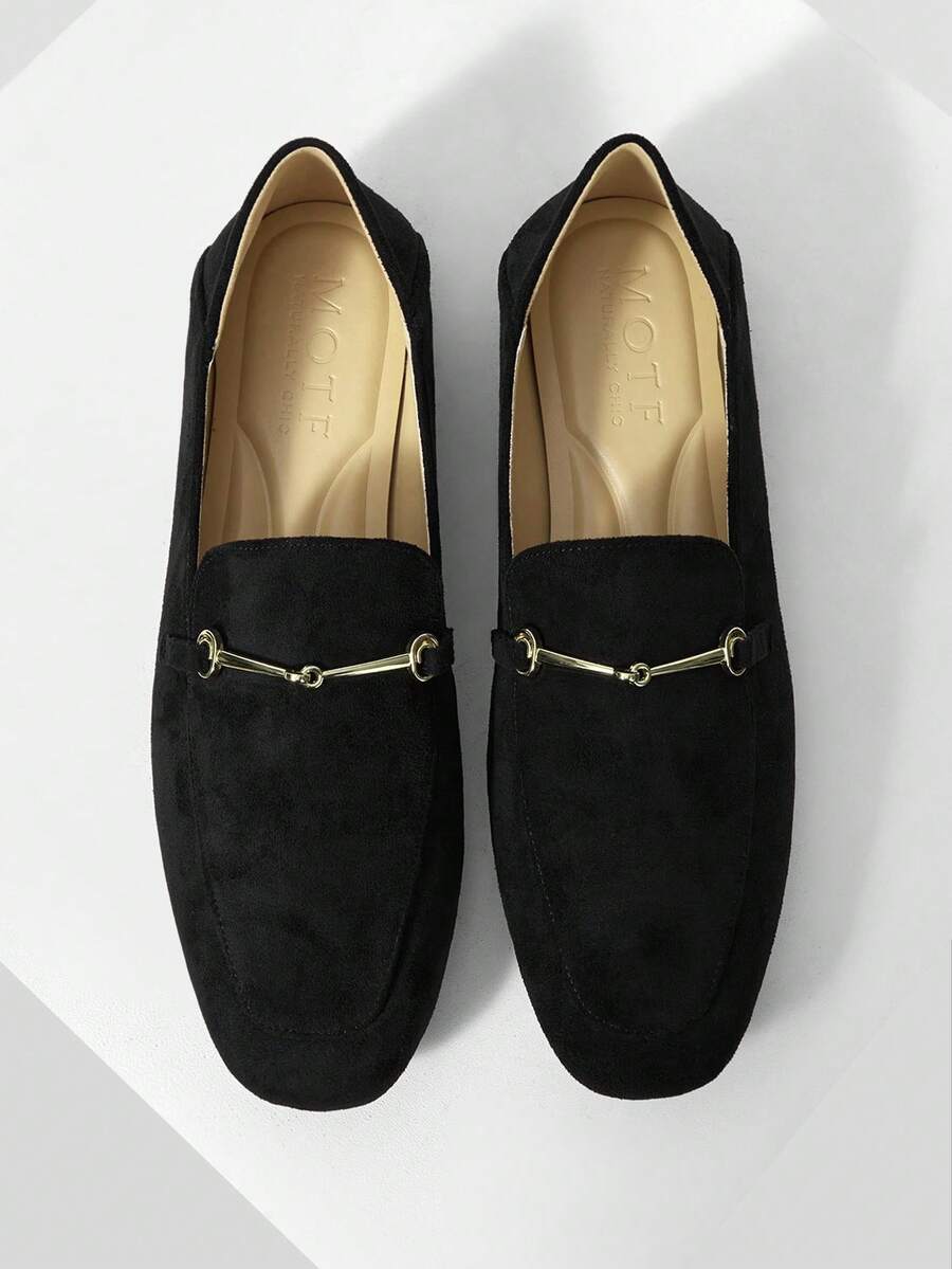 MOTF PREMIUM BEKVÄMA PLATTA LOAFERS MED FYLKATÅ FÖR DAM, MJUKA OCH AVSLAPPNA SLIP-ON-SKOR FÖR ARBETE OCH PENDLING - Svart - Visa 2