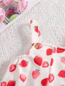 新生女婴可爱针织草莓连脚裤，适合秋冬季