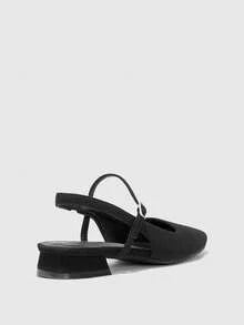 CUCCOO BIZCHIC Women's Pointed Toe Buckle Design Casual Slip-On Flats For Christmas - Black - View 9
