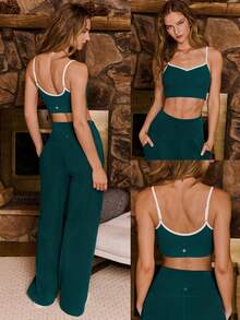 GLOWMODE Featherfit™ Heart-Shaped U Back Adjustable To The Studio Sports Bra Low Impact Yoga Studio Fall Winter - Dunkelgrün - Übersicht 7