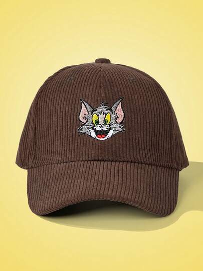 TOM & JERRY X SHEIN 卡通刺绣水洗可调节棒球帽