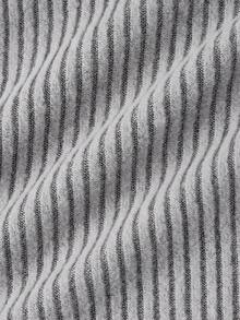 SHEIN MOD Plus Size Gray Knit Patchwork Striped 2 In 1 Top, Back To School. Sophisticated And Elegant 2 In 1 Top, Perfect For Office Wear. Elegant Office Attire - Grey - View 4