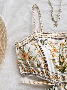 Soleia 女士度假休闲印花露脐吊带中长连衣裙 - 彩色 - 查看 5