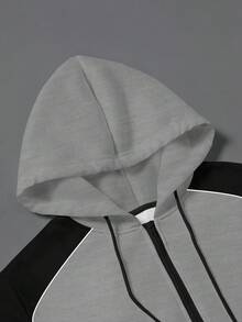 Manfinity Homme Bộ áo hoodie màu tương phản thường ngày dành cho nam - Nhiều màu - Xem 5