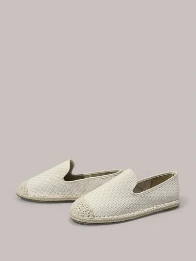 Styleloop Women's Flat Loafers Espadrilles Vacation Shoes Casual Shoes Patchwork Decoration Pure Apricot Backless Shoes