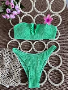 Swim Mod 纯色吊带泳衣，适合度假和海滩穿着 - 薄荷綠 - 查看 1