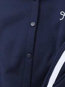 Genkimix Kids Tween Girls' Contrasting Long Sleeved Buttoned Front Casual Multifunctional Jacket&Pants Set, Fashionable Winter Outfit