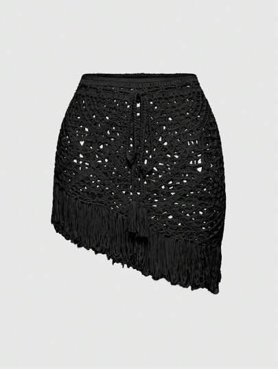 Women's Fairycore Handmade Tassel Vacation Style Skirt