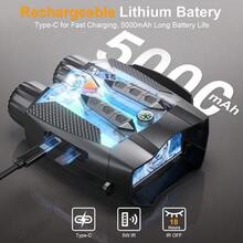 4K HD Night Vision Binoculars With 10x Magnification | 3" Display, 1080P Video, 80m Range, Flashlight & Steady Light, Rechargeable Battery/USB Powered, 28mm Objective Lens, Black - Ideal For Wildlife Observation, Farm Security & Nighttime Adventures - Black - View 6