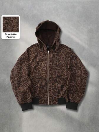 Street Life Sudadera con capucha de ante sintético con estampado de leopardo retro para niño
