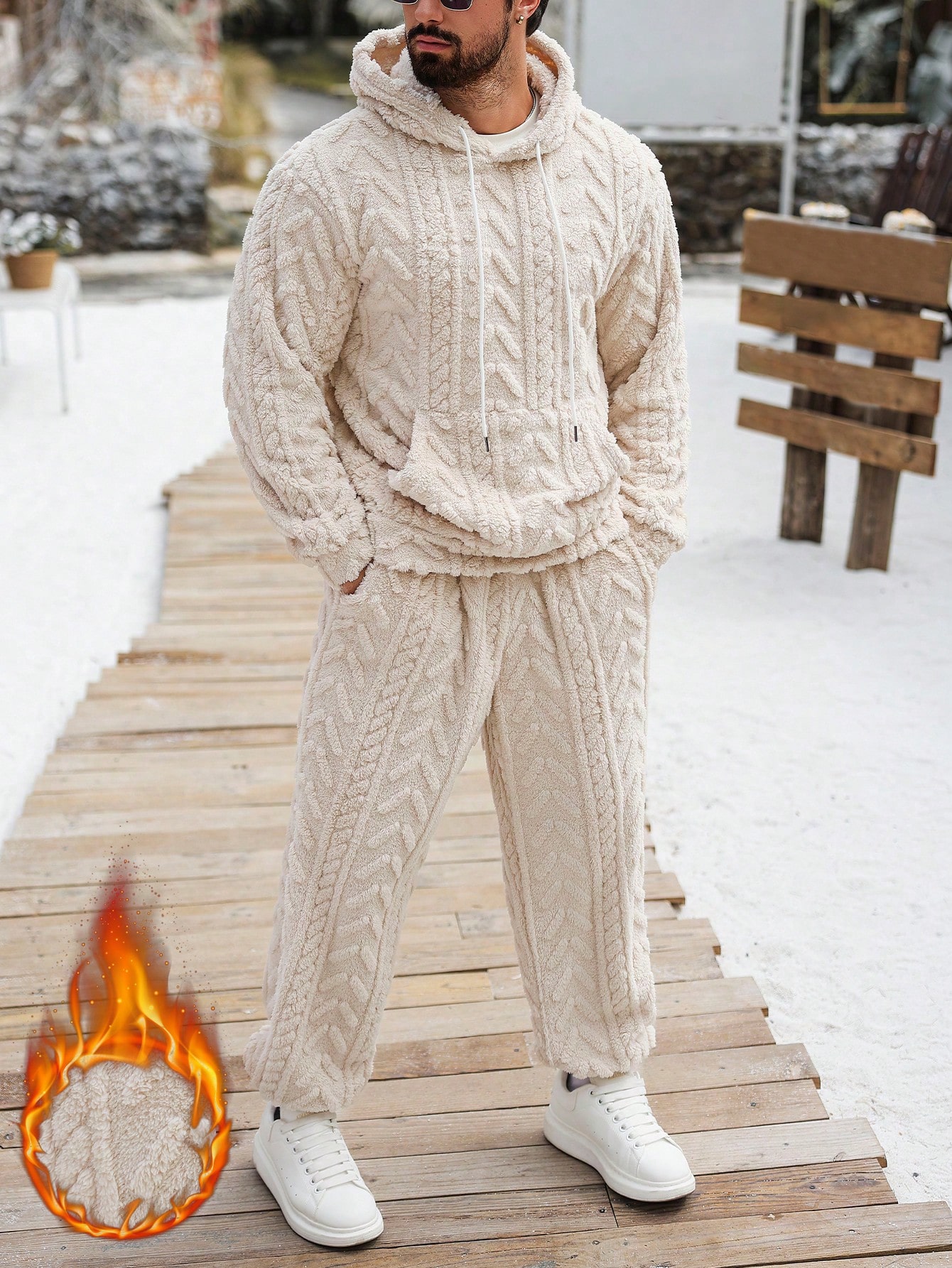 Manfinity CasualCool طقم هودي كاجوال فاخر للرجال،...