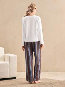 EverLounge Women's Comfortable Long Sleeve & Long Pants Pajama Set, Matching Family Sleepwear, Fall & Winter Clothes - Multicolor - View 3