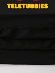 ROMWE MEN Teletubbies X ROMWE Sudadera con capucha holgada con gráfico de dibujos animados para hombres - Negro - Ver 5