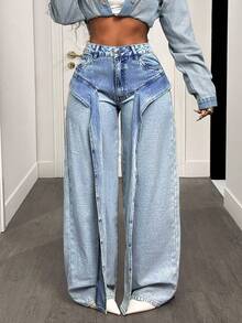 BamGleam Women's Casual Vintage Style Denim Jeans - Blue - View 4