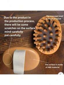 1/2 PCS Body Anti Cellulite Brush Soothing Wooden Essential Oil Spa Air Cushion Massage Hair Comb Scalp Massage Brush Body Massager - Brown - View 6