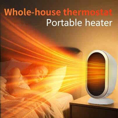 Teckwe CE认证电暖器，两档速度调节，快速安静的个人取暖器，适用于书桌或卧室，额定电压220V。