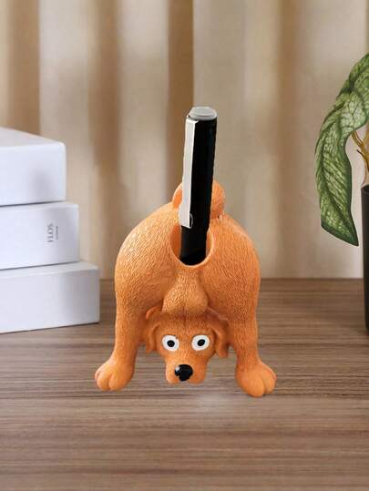 MINKOJA 1PC Funny Upside Down Dog Pen Holder, Creative Resin Sculpture Office Desk Organizer, Stress Relief Home Decor For Animal Lovers, Cute Novelty Gift For Men Women, Cool Desk Gadgets