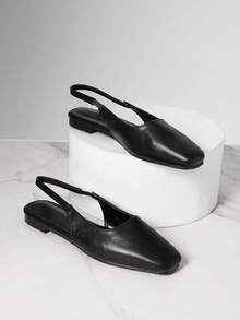 SHUZIA 女士舒适露跟穆勒鞋 女士平底鞋 - 黑色 - 查看 5