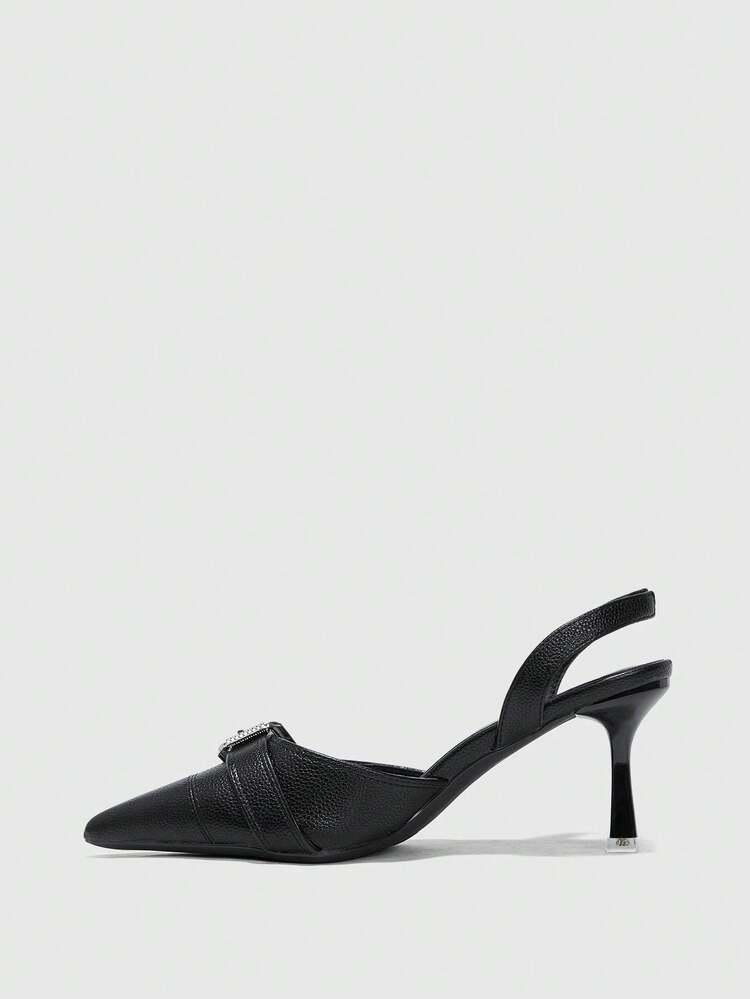 CUCCOO BIZCHIC Women's Pointed Toe Buckle Design Fashion Daily Wear High Heel Sandals
