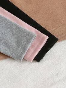 6件套女童柔软舒适保暖内衣，休闲简约设计，颜色可选：浅粉色、白色、深粉色、黑色、杏色、灰色 - 彩色 - 查看 8