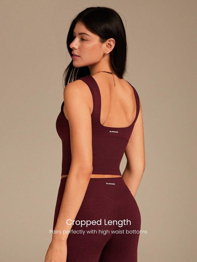 Good To Go Soft Ribbed Removable Cups Dual Texture Active Tank  Yoga Pilates Studio Daily Casual Wear Spring Summer