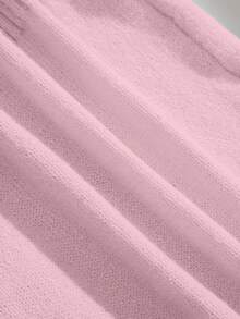 Franclia Button Decor Solid Color Knit Casual Long Sleeve Versatile Off Shoulder Sweater - Pink - View 7