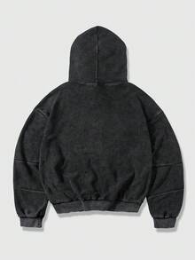 ROMWE MEN Grunge Punk Men's Casual Punk Retro Hoodie Sweatshirt, Autumn/Winter - Black - View 2