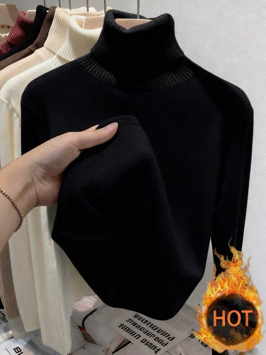 Franclia 新款加厚百搭圆领长袖女式T恤，冬季款