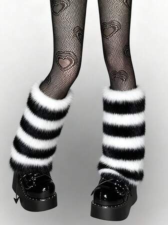 Anime 1 Paar süße, flauschige Hirsch-Design Beinwärmer, Y2K-Stil, kuschelig mit Bommel, dick und oversized, modisch schlank geschnitten, geeignet für den Alltag, Herbst/Winter, Feiertage & Partys