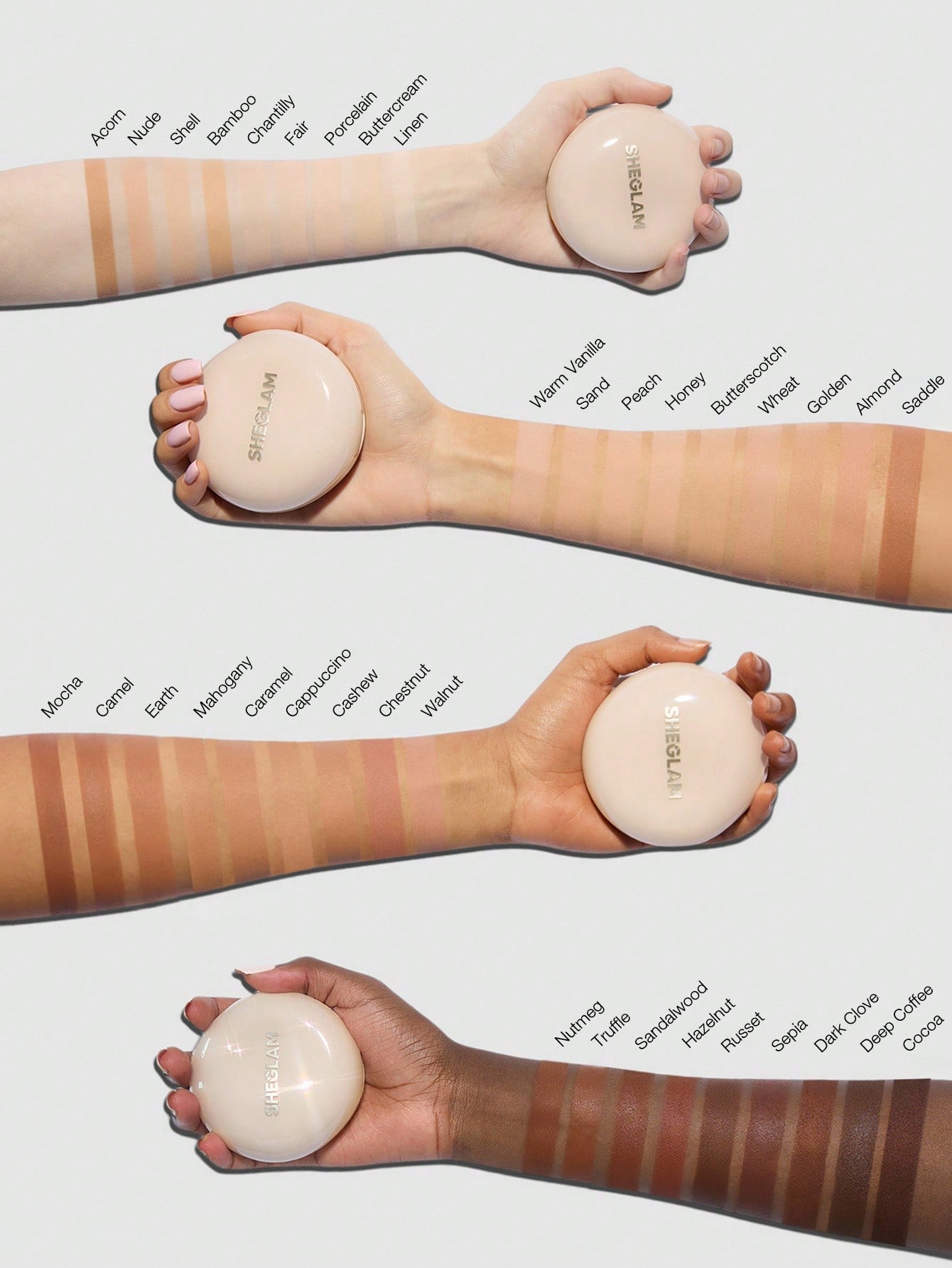 SHEGLAM Lock & Go Long-Lasting Cushion Foundation - Porcelain beauty makeup cosmetics for