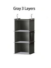 1 件悬挂式衣柜储物架，适用于衣柜，可折叠多层悬挂式衣物整理器，带侧袋和挂钩，节省空间，可折叠服装收纳架，适合家庭和旅行使用，节日装饰，房间装饰，家居装饰