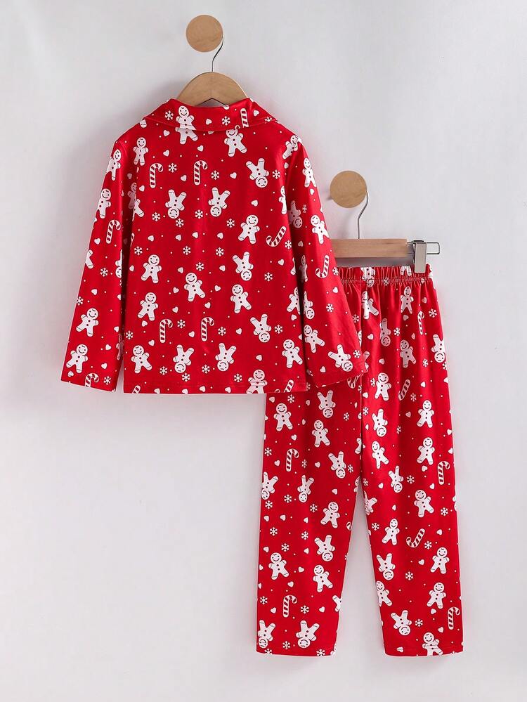 Christmas Gingerbread Button Down Pajama Set