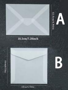 SHEIN 10个/批空白半透明信封，用于邀请函、明信片、欧式礼盒留言卡信封、婚礼商务信函 - 無色 - 查看 7