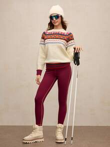 Activina 女士圣诞滑雪几何图案长袖毛衣 - 彩色 - 查看 7
