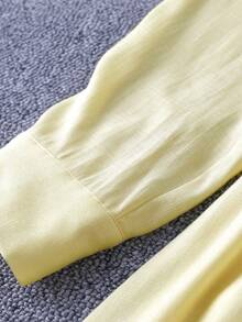 SHEIN Clasi Robe élégante à taille nouée grande taille, sophistiquée, ajustée, polyvalente, confortable et agréable pour la peau - Jaune citron - Voir 6