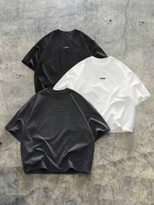 AXEPEAK 男士休闲水钻装饰数字印花短袖 T 恤，夏季 - 彩色 - 查看 2