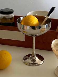 Joivida 1件/2件不锈钢冰淇淋杯、高脚杯、夏季不锈钢甜点碗、水果沙拉碗、枣子零食杯、咖啡杯 - 銀色 - 查看 23