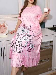 SweetSlumber Váy ngủ họa tiết trái tim và thỏ hoạt hình cỡ lớn dễ thương - Nhiều màu - Xem 5