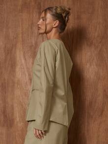 MUSERA Blazer de traje con cintura ceñida, ideal para una cita, salir por la noche, otoño, Navidad, trabajo, oficina, vuelta al colegio, fiesta de invierno