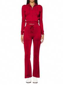 Juicy Couture Women's Full Zip Hoodie Red - 中紫紅色 - 查看 3