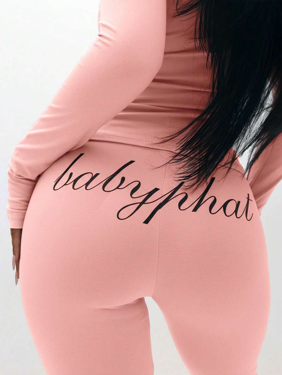 BABYPHAT Quần legging ống rộng cạp cao co giãn thoải mái mặc thường ngày cho nữ - Màu Hồng baby - Xem 1