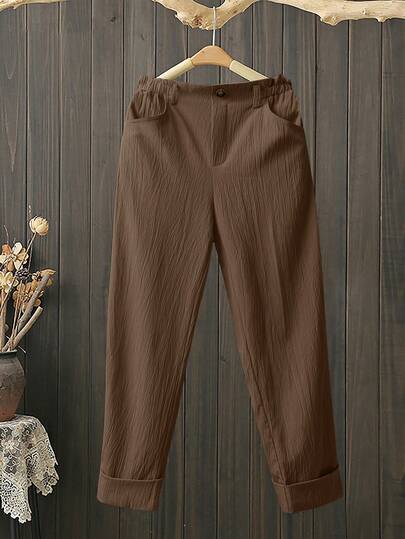 EMERY ROSE Pantalones rectos de unicolor casual para mujer, primavera/verano